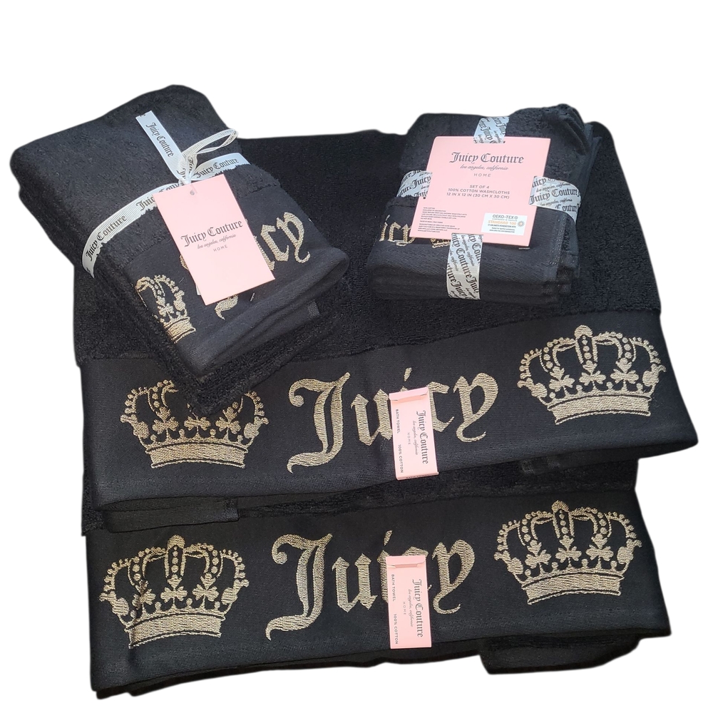 Juicy Couture Black and Gold Towel Set